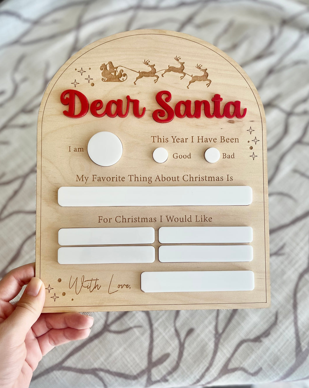 Dear Santa - Dry Erase Christmas Sign